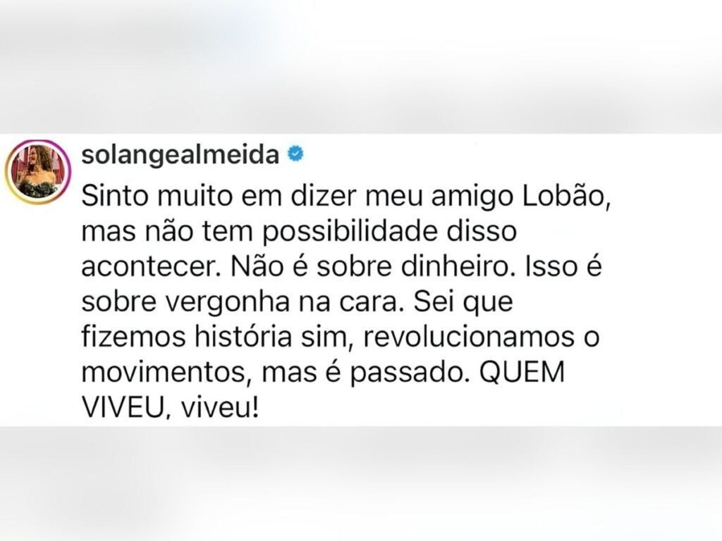 Solange Almeida descarta reencontro com Aviões do Forró e critica proposta: “Vergonha na cara”