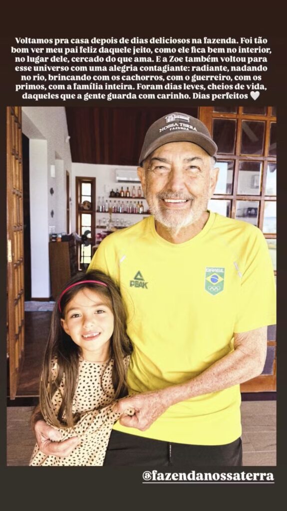Sabrina Sato celebra melhora na saúde do pai com foto afetuosa ao lado da neta