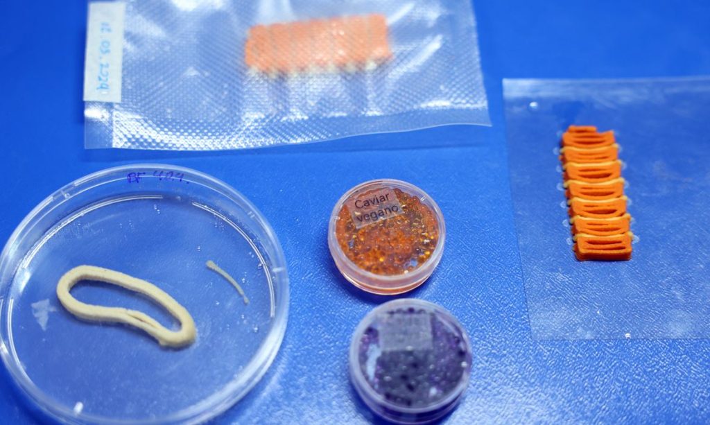 Embrapa cria em laboratório versões veganas de salmão, caviar e anéis de lula por impressão 3D