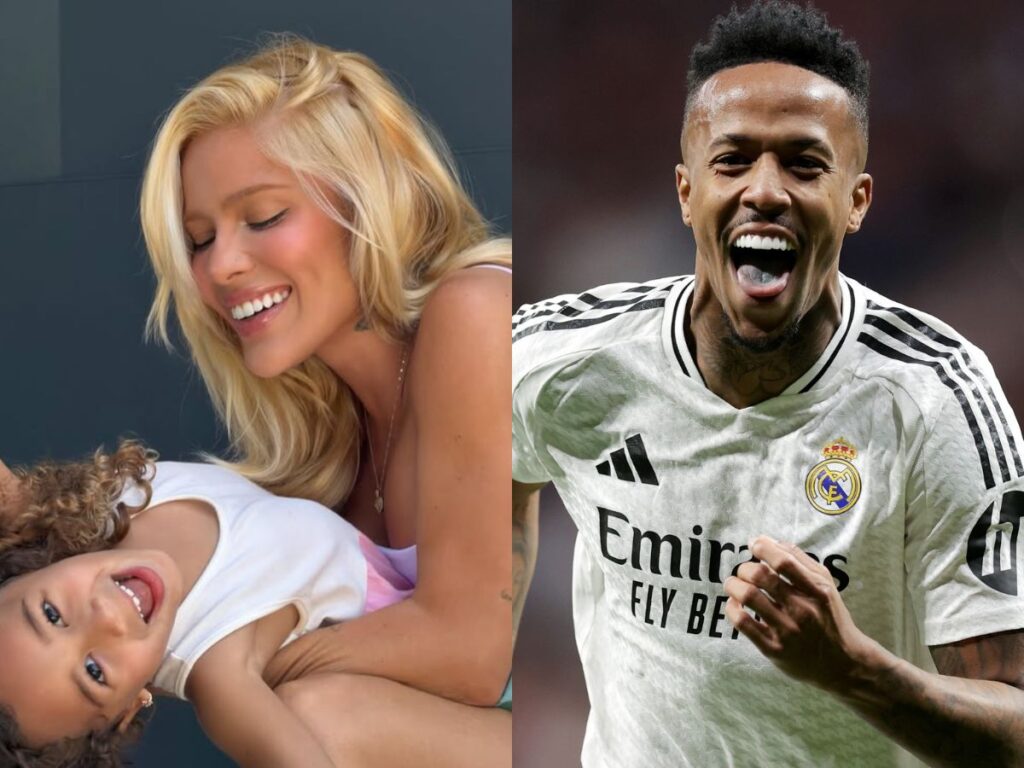 Karoline Lima publica reação da filha Cecília ao encontrar figurinha de Éder Militão no álbum da Copa