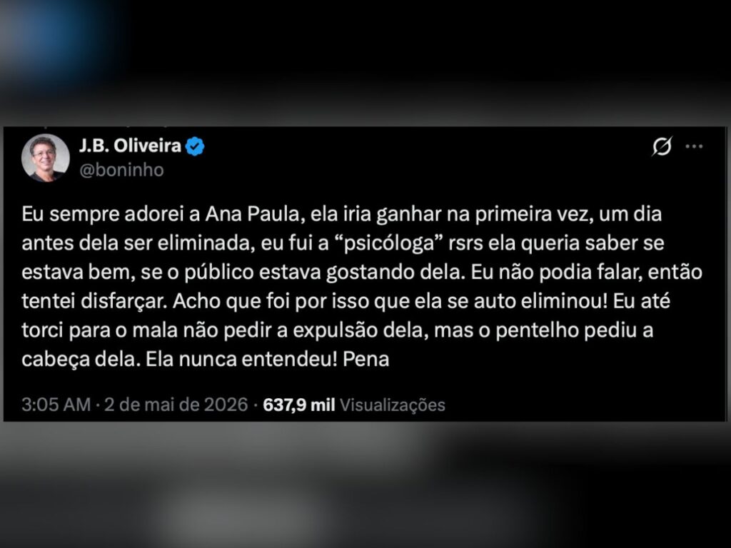 Boninho diz que Ana Paula era favorita no BBB16 e revela bastidor: “não podia falar”