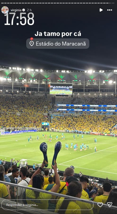 Virginia Fonseca comemora gol de Vini Jr. durante amistoso do Brasil no Maracanã