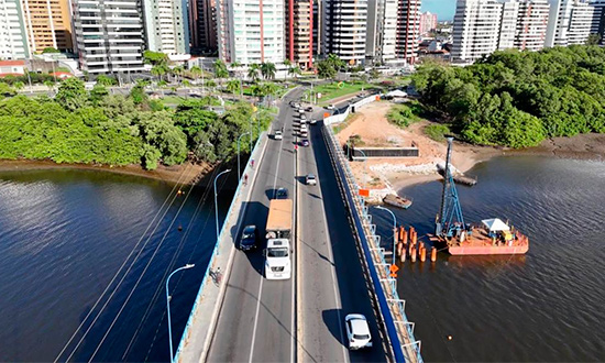 Obras provocam alteração no trânsito da ponte Godofredo Diniz nesta quarta-feira
