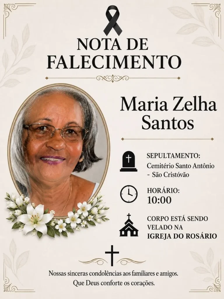 Morre Maria Zelha Santos, mãe do Sargento PM Clécio Barroso, em São Cristóvão