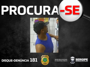 Polícia Civil de Sergipe divulga imagem de suspeito de roubos em Nossa Senhora do Socorro