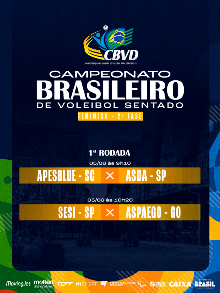 CBVD divulga tabela de jogos do Campeonato Brasileiro de Voleibol Sentado Feminino – 2ª FASE