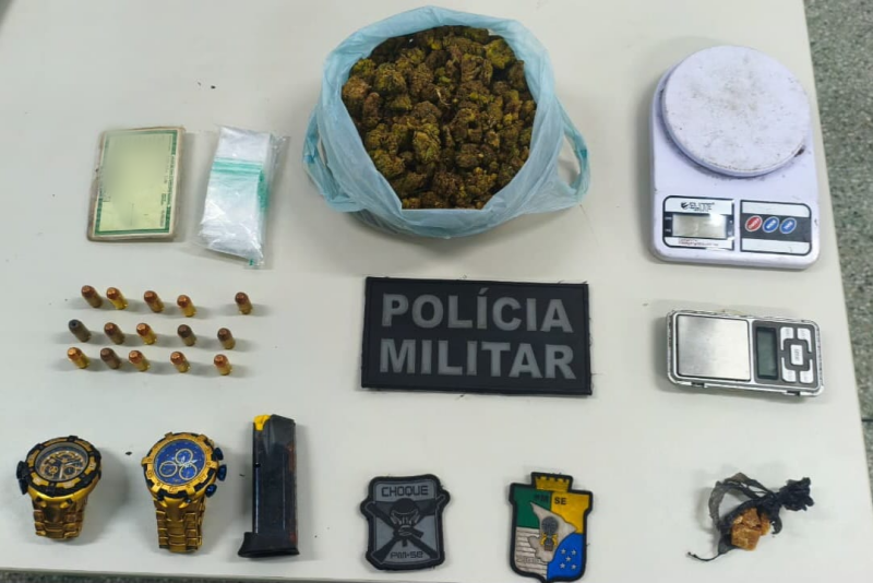 BPChoque apreende drogas e munições após suspeito fugir em Socorro