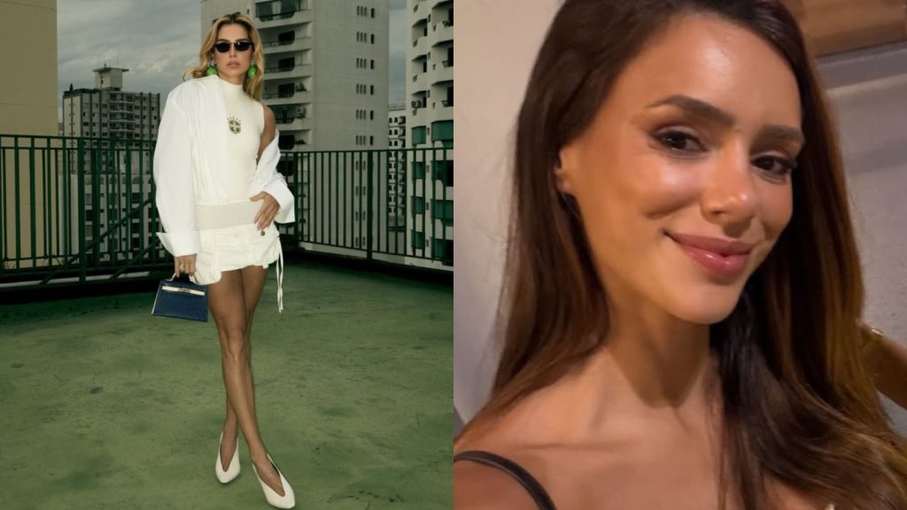 Deborah Secco exibe look estilizado para jogo do Brasil na Copa do Mundo
