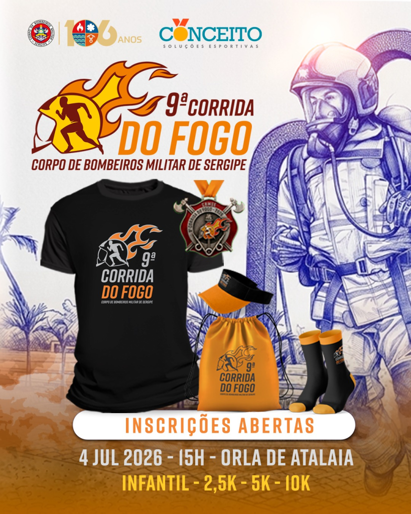 9ª Corrida do Fogo abre inscrições para provas de 2,5 km, 5 km e 10 km