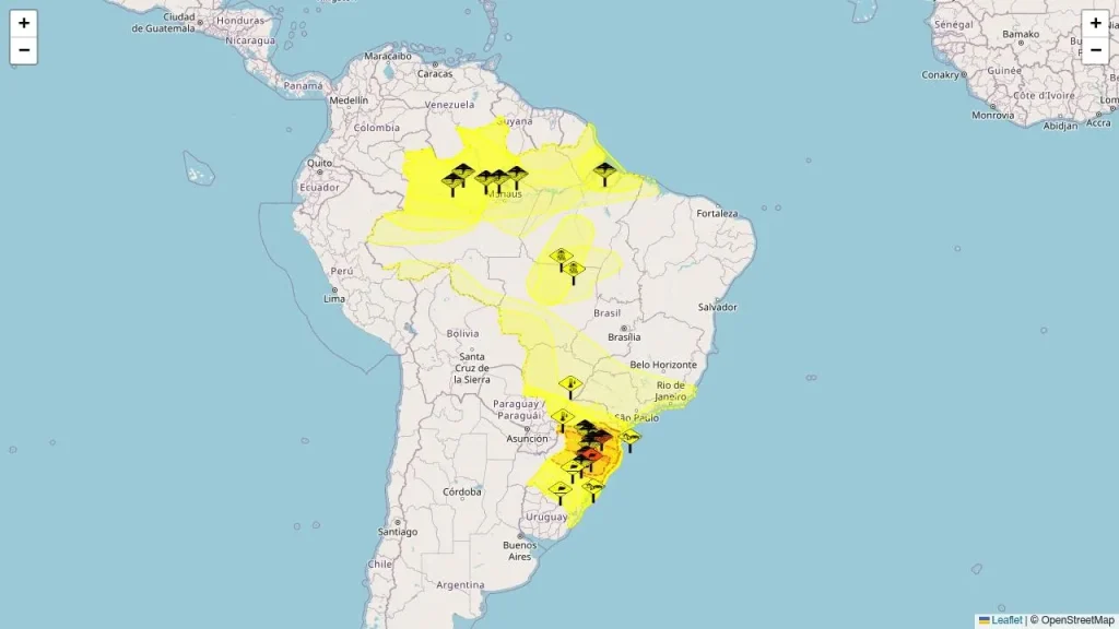 Inmet emite alertas de condições climáticas severas em 18 estados do Brasil