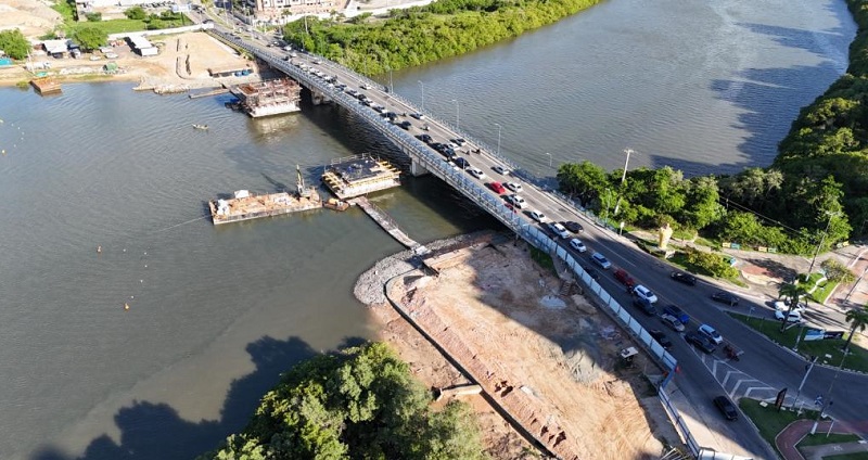 SMTT indica rotas alternativas durante obras de duplicação da Ponte Godofredo Diniz 2 obrapontegodofredodiniz_110626