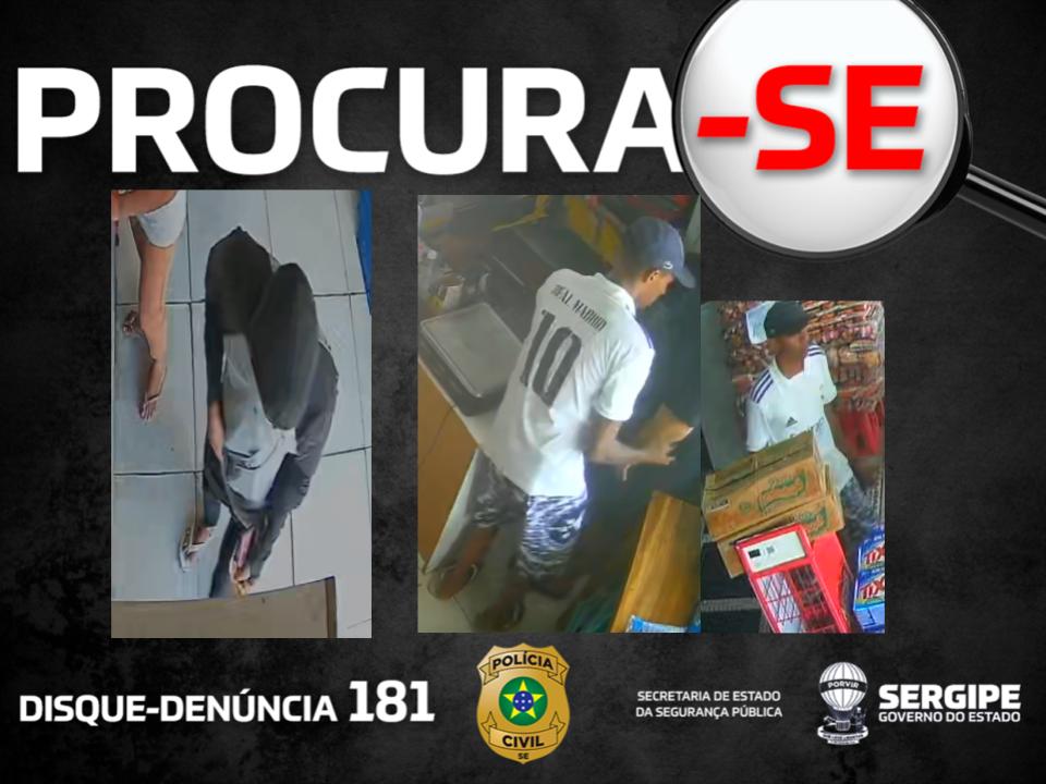 Polícia Civil divulga imagens de suspeitos de roubo em Nossa Senhora do Socorro