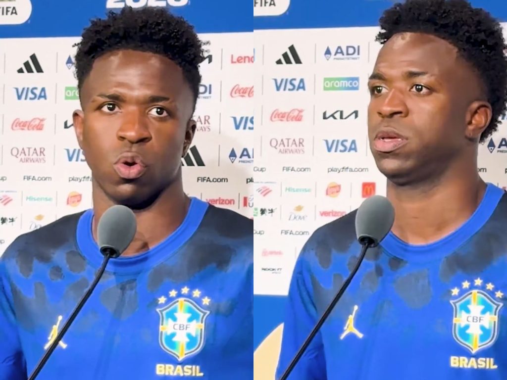 Vini Jr. marca gol e esquiva pergunta sobre dedicatória misteriosa