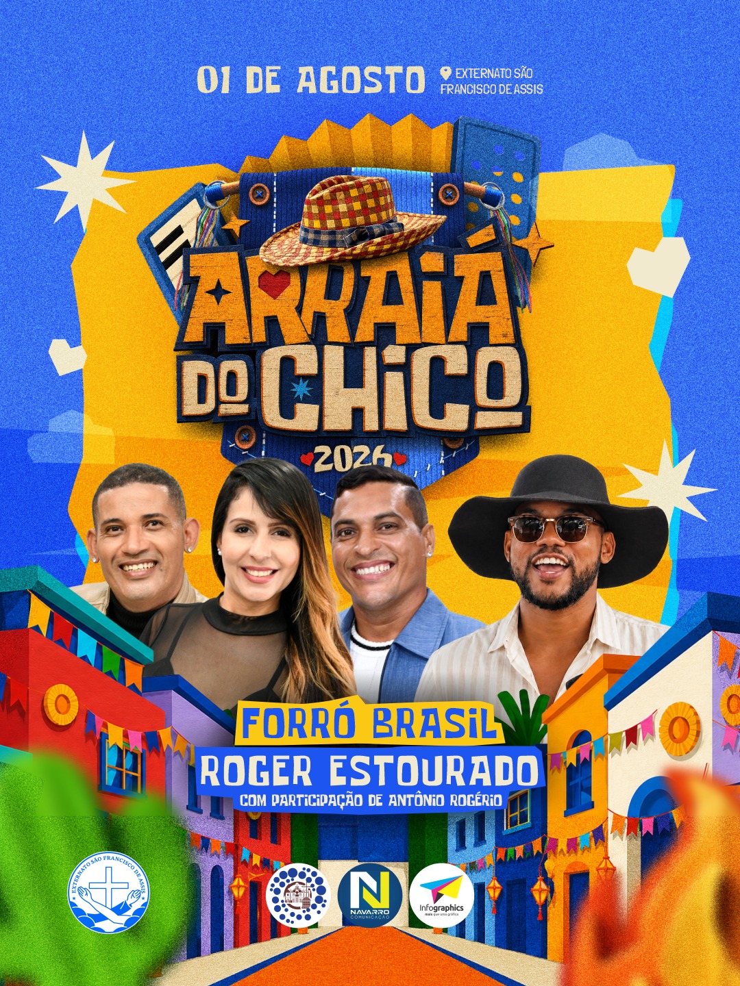 Arraiá do Chico promete noite de forró e solidariedade em prol do Externato São Francisco de Assis
