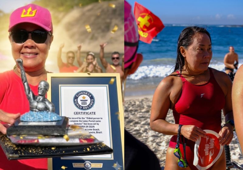 Clarice Shiguemi Hashizume, nadadora de 56 anos, entra para o Guinness com travessia difícil