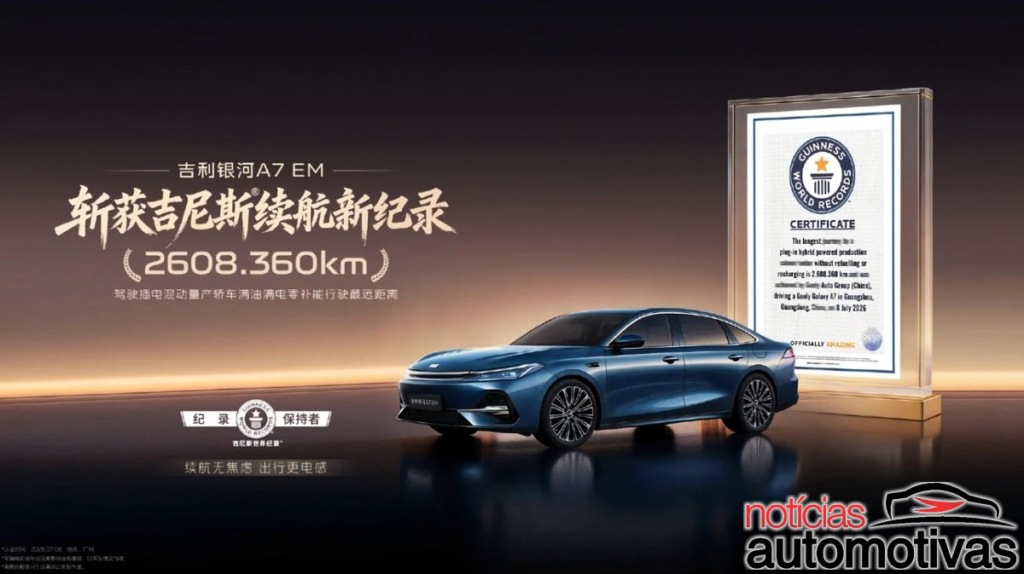 Geely estabelece recorde mundial com sedã híbrido plug-in