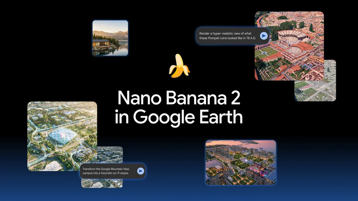 Google Earth lança IA Nano Banana para recriar cidades e viajar no tempo