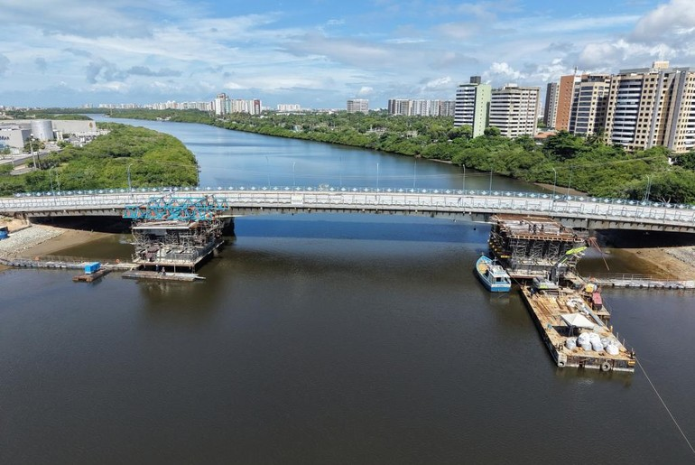 Obra na Ponte Godofredo Diniz terá novo sistema de ‘pare e siga’ a partir desta quarta-feira (8)