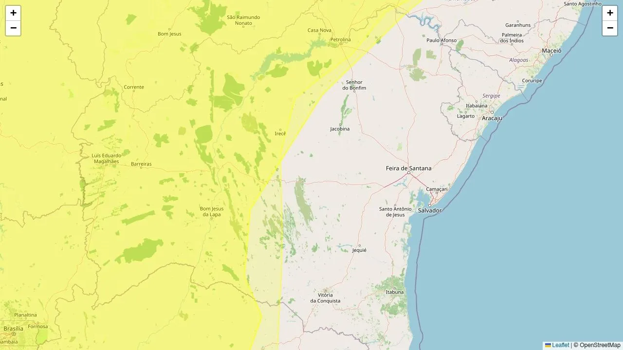 Inmet alerta 116 municípios baianos para baixa umidade hoje