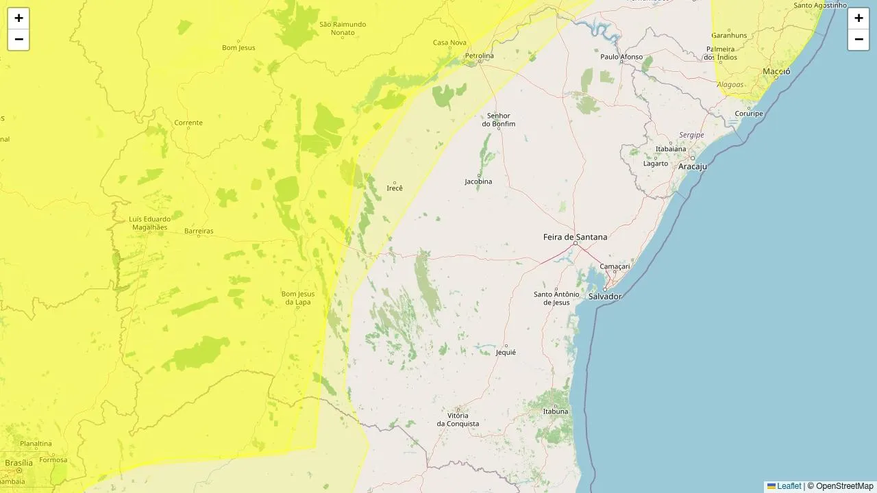 Inmet alerta: baixa umidade atinge 55 cidades da Bahia neste sábado