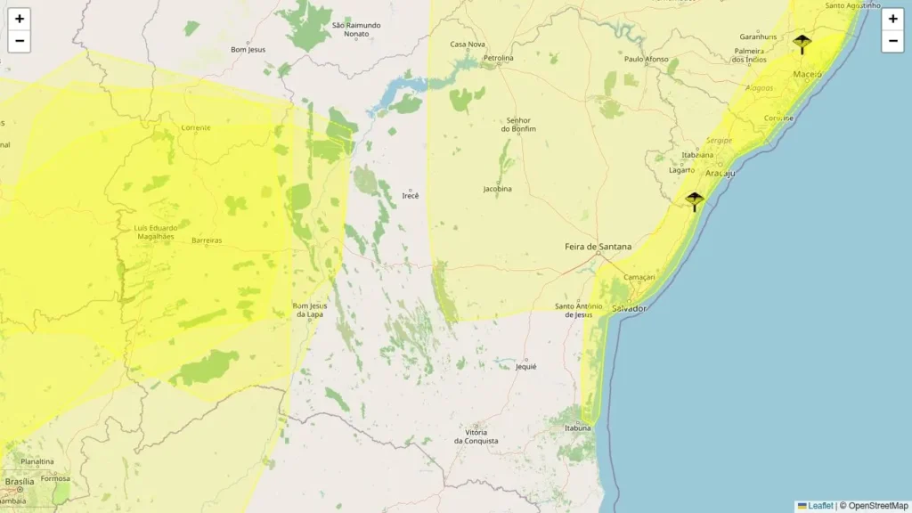 Inmet emite alertas de chuvas e vendaval para Bahia nesta quarta-feira