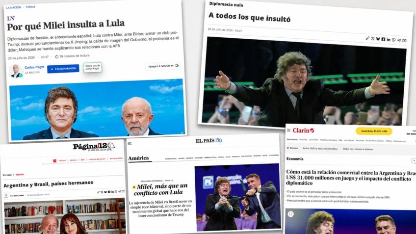 Mídia argentina vê crise entre Lula e Milei, mas descarta ruptura