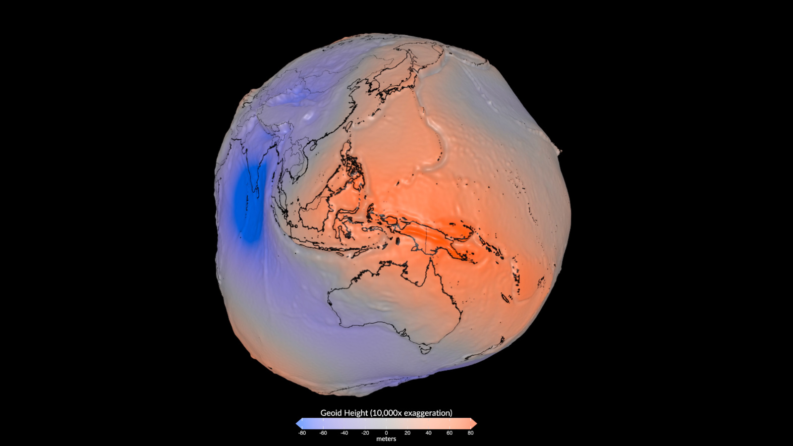 NASA lança modelo 3D interativo do geoide que revela variação do nível