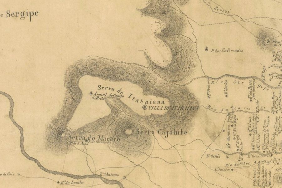 1844, Carta Corográfica de Sergipe, João Bloem, minor