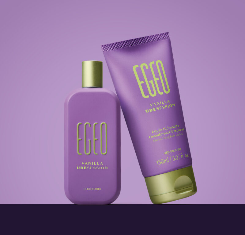 Em movimento inédito na perfumaria nacional, O Boticário apresenta a “baunilha roxa” como nunca vista no lançamento de Egeo Vanilla Ubesession