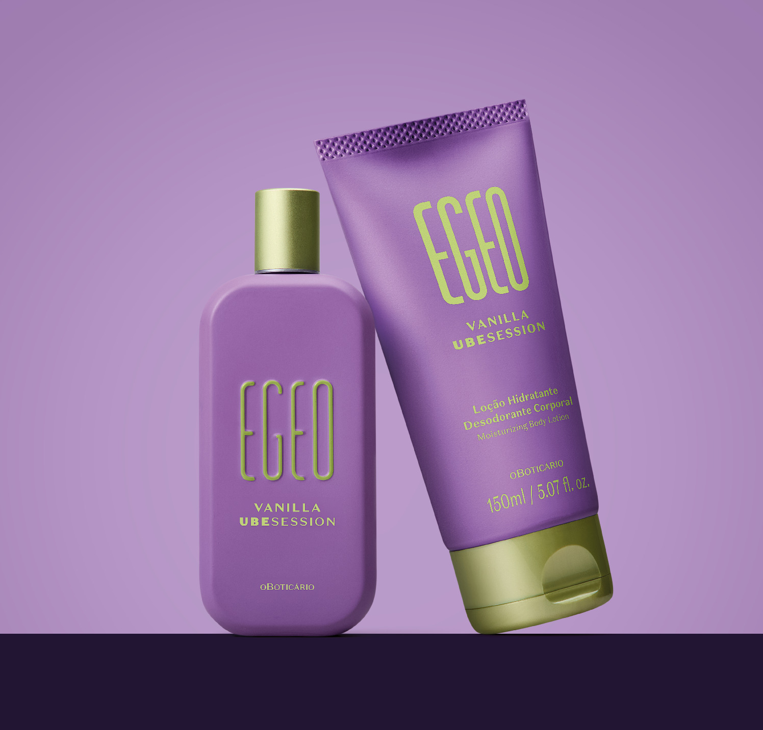 Em movimento inédito na perfumaria nacional, O Boticário apresenta a “baunilha roxa” como nunca vista no lançamento de Egeo Vanilla Ubesession