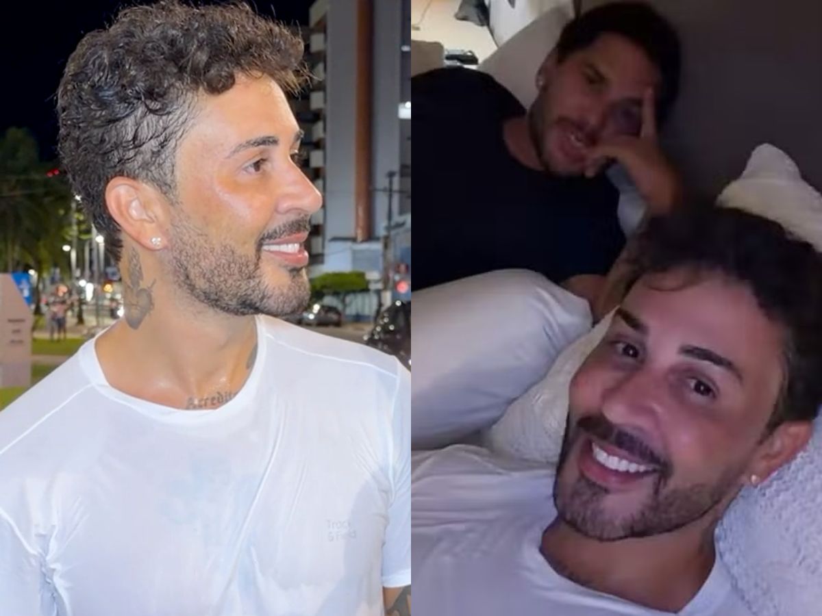 Carlinhos Maia e Lucas Guimarães tomam banho juntos e juram que é a última