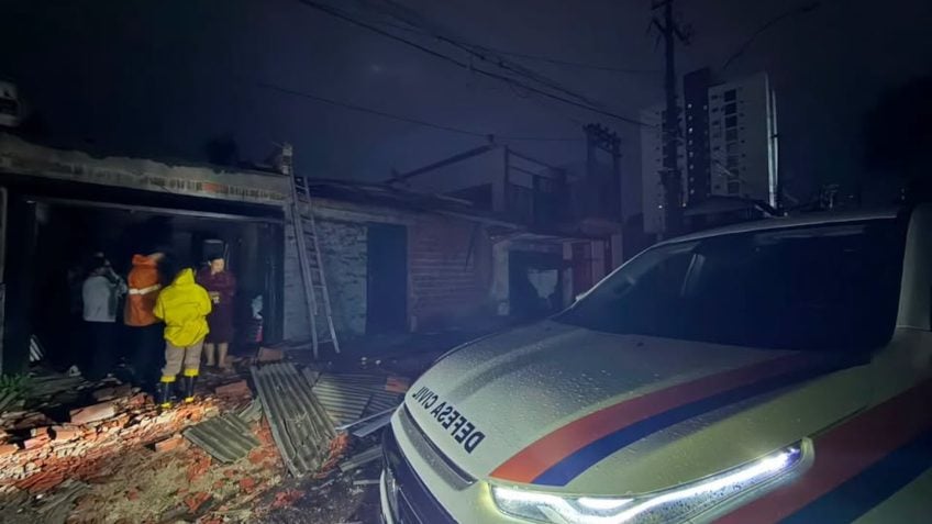 Ciclone bomba mata motociclista e deixa cinco feridos no RS