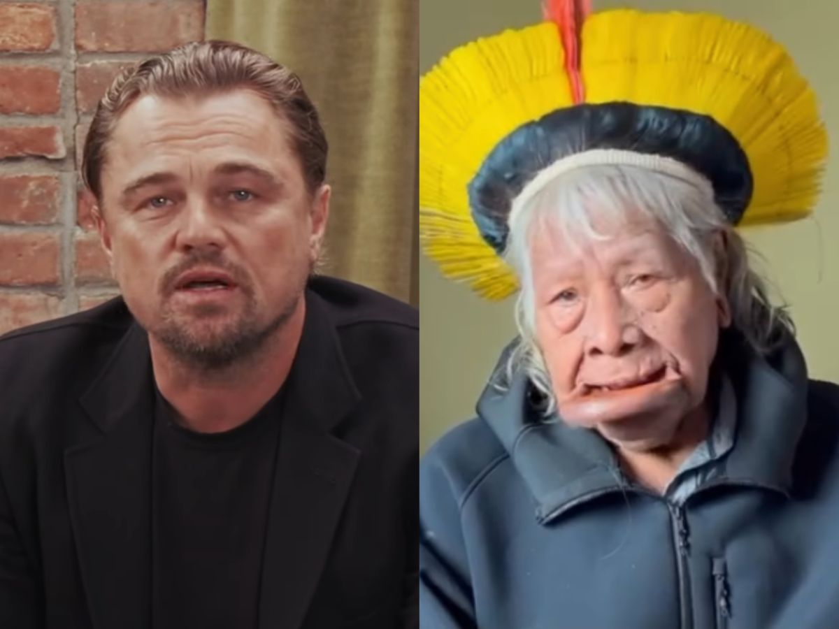 DiCaprio encontra Cacique Raoni em aldeias de Peixoto de Azevedo