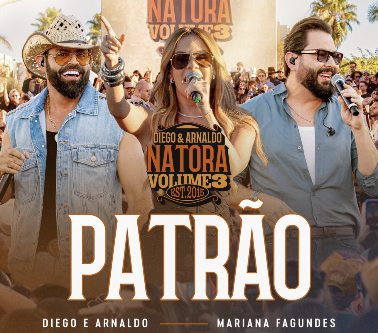 Diego & Arnaldo apresentam 'Patrão' com Mariana Fagundes após show para 25 mil