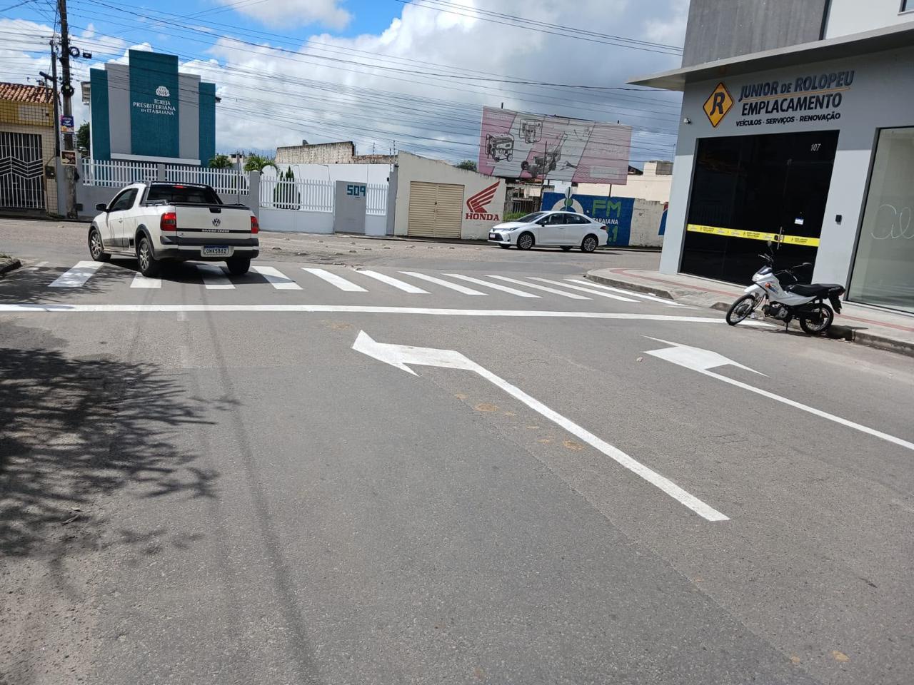 Itabaiana intensifica revitalização de faixas e sinalização viária