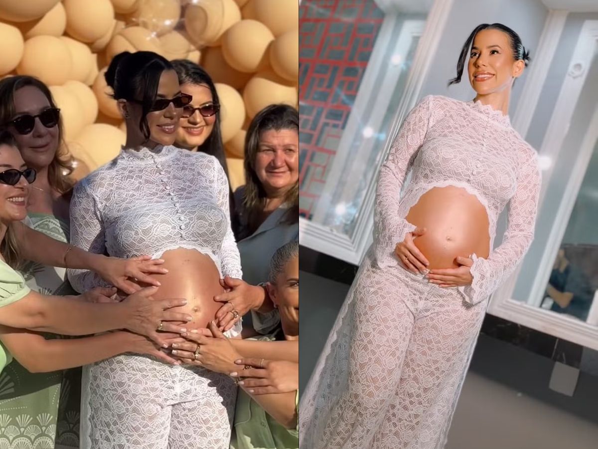 Larissa Tomásia descobre em chá revelação que espera um menino