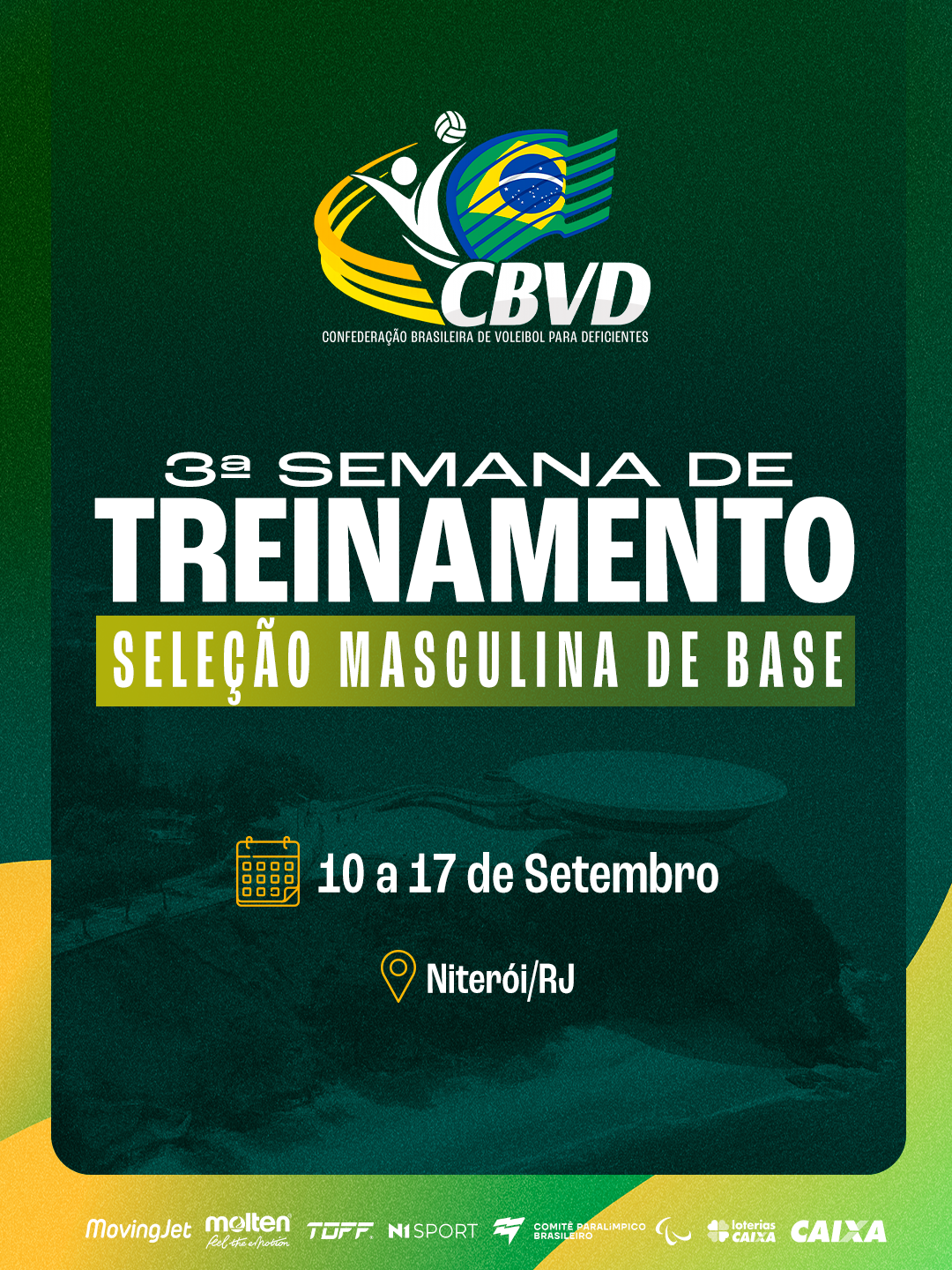 CBVD realiza 3ª Semana de Treinamento da Seleção Brasileira Masculina de Base em Niterói