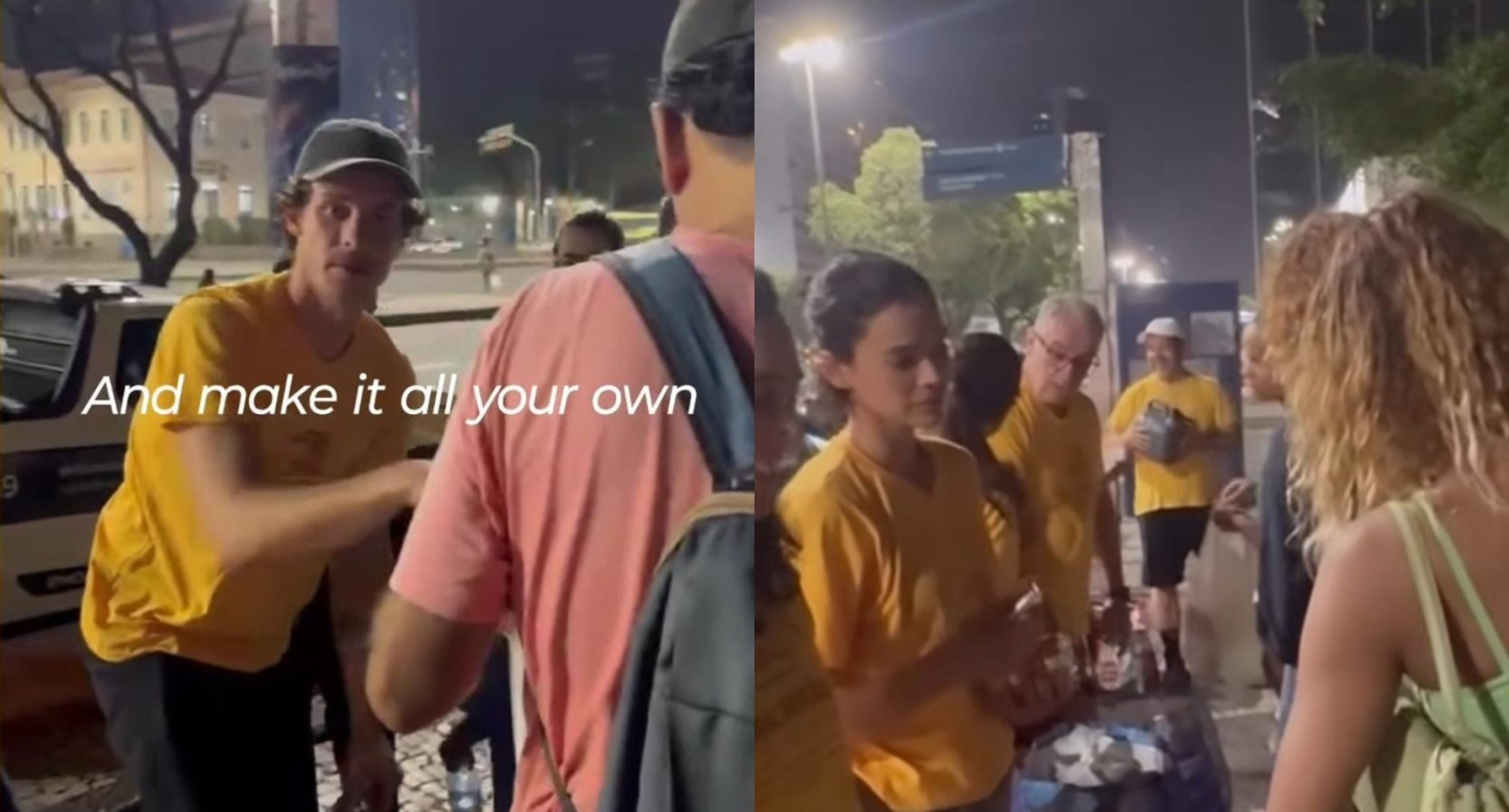 Bruna Marquezine e Shawn Mendes distribuem 3.315 quentinhas no Rio