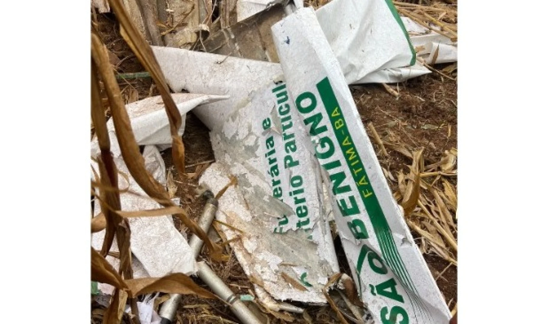 Acidente Aéreo: Avião monomotor cai em plantação de milho na zona rural de Macambira; documento é encontrado nos destroços