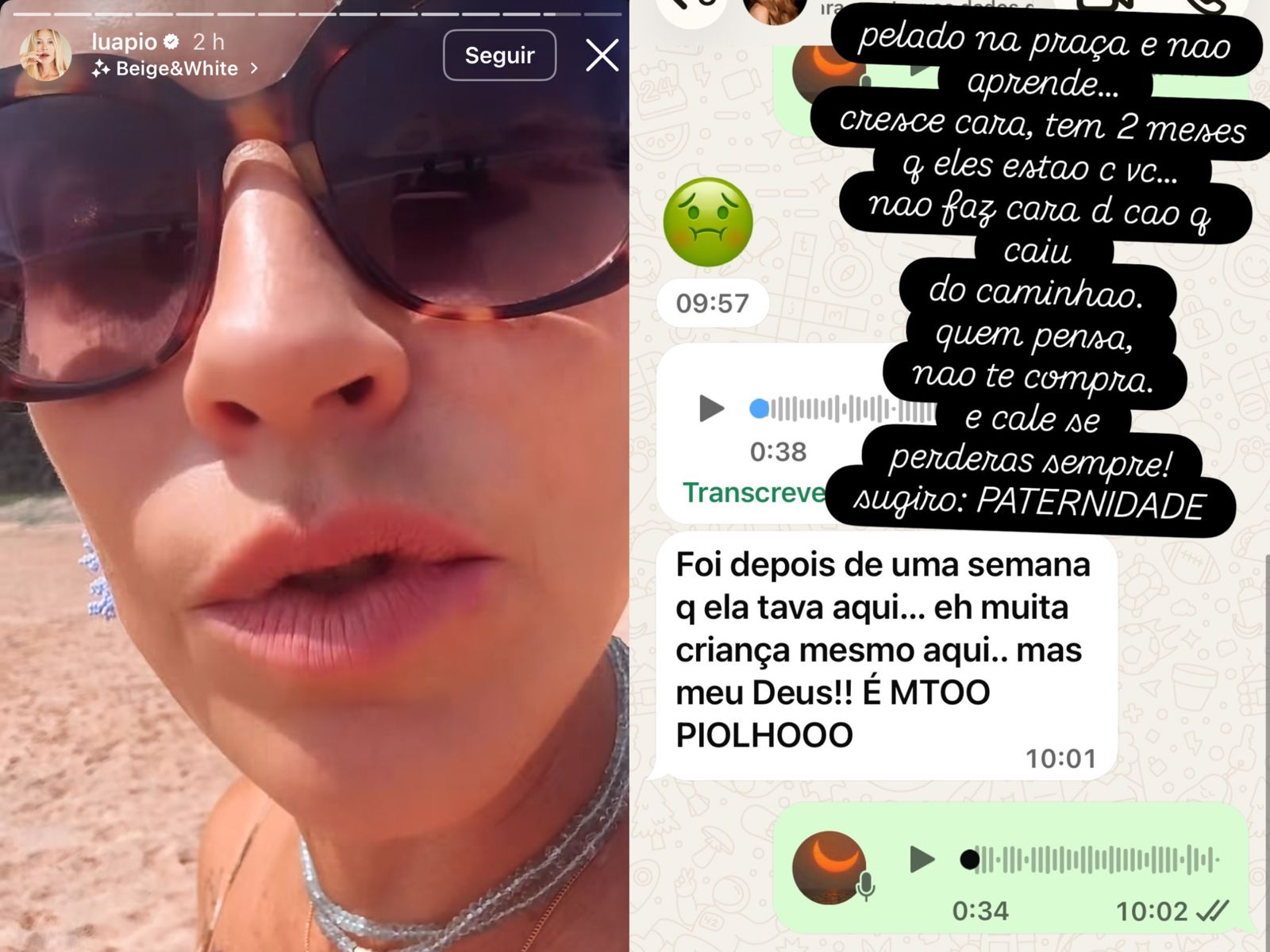 Luana Piovani publica print e rebate ex-marido sobre piolhos da filha
