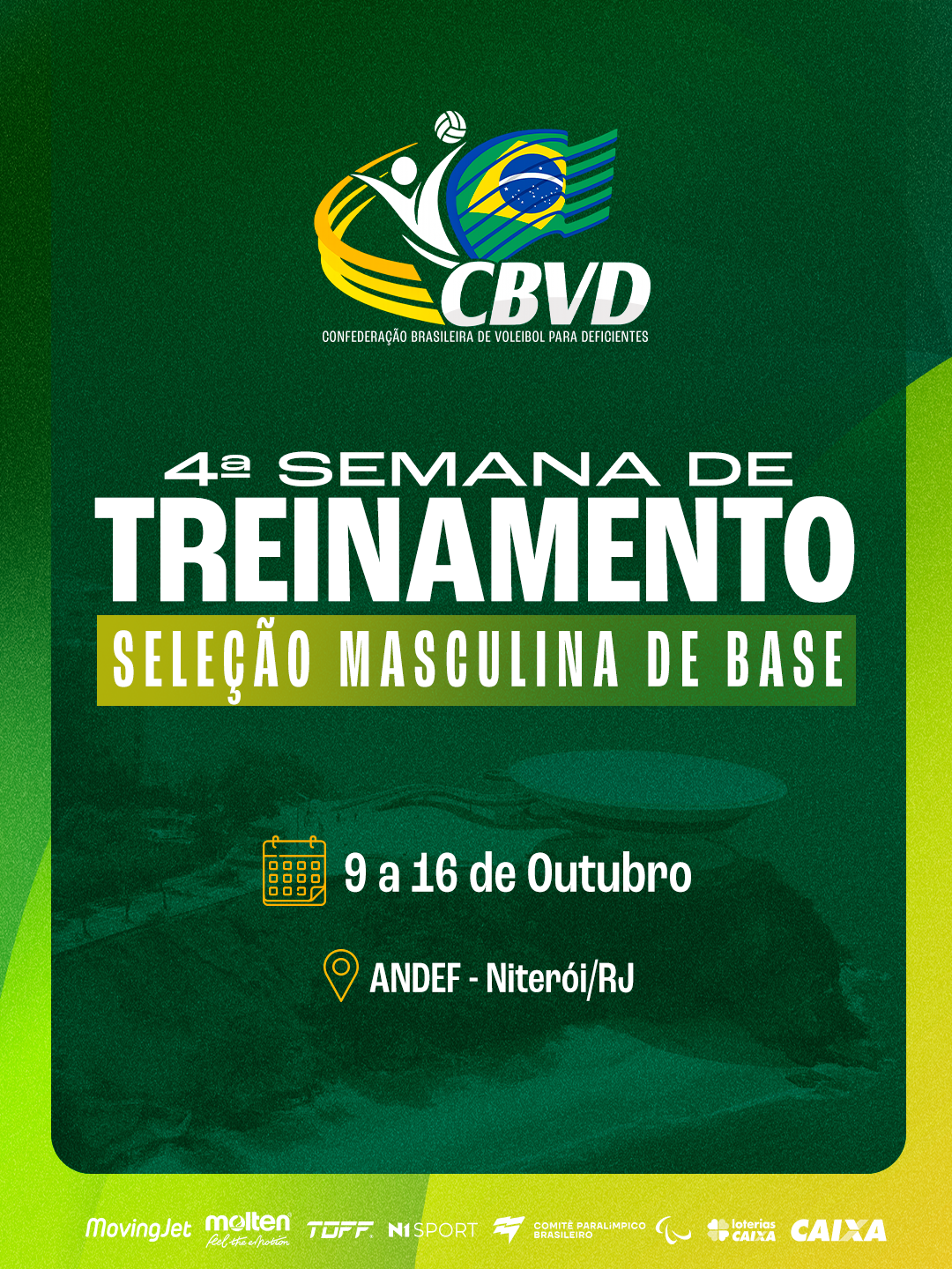Seleção Brasileira Masculina de Vôlei Sentado de Base realiza mais uma semana de treinamento em Niterói
