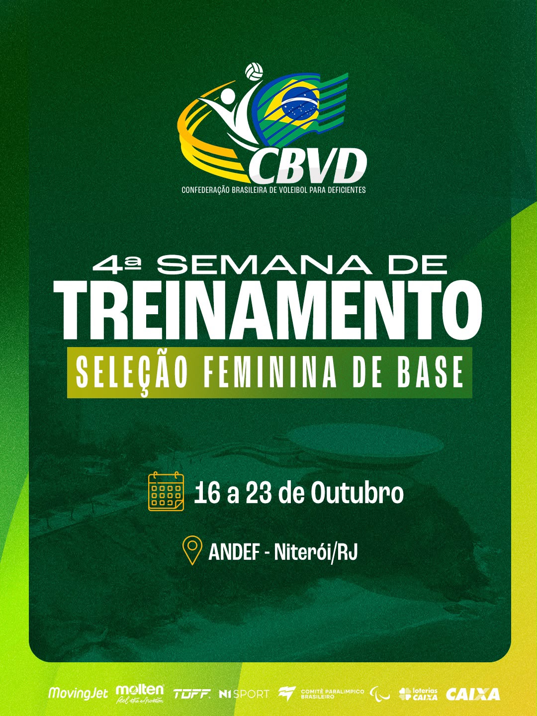 Seleção Brasileira Feminina de Vôlei Sentado de Base realiza 4ª semana de treinamento em Niterói