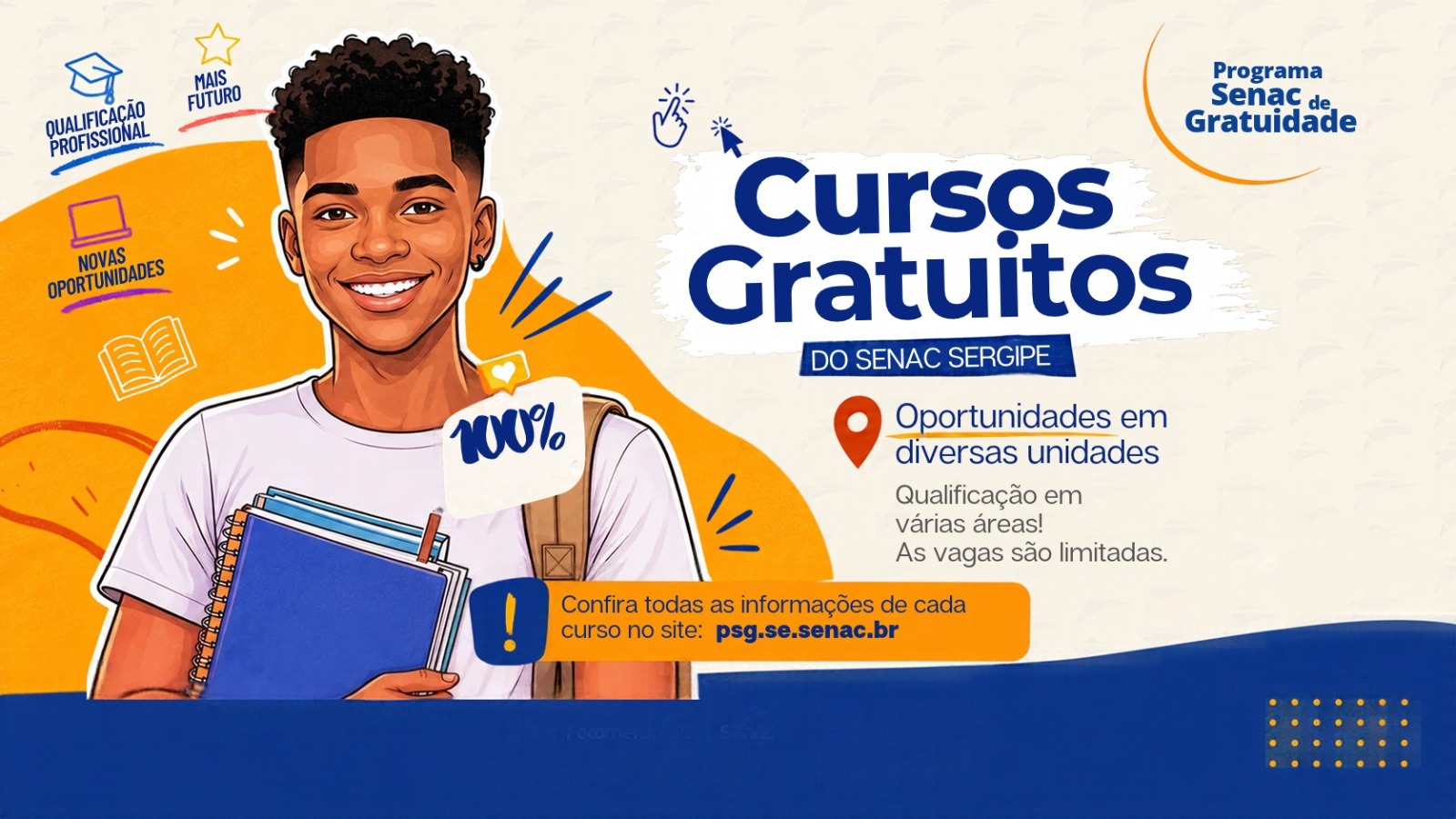 Senac Sergipe abre 647 vagas para 36 cursos gratuitos 