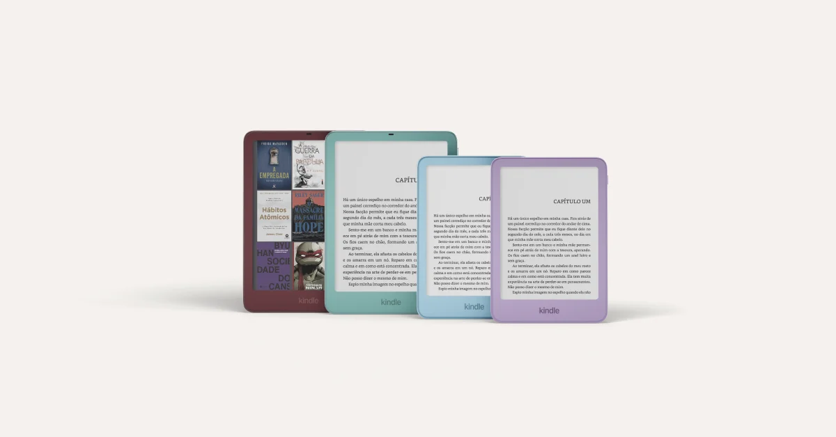 Amazon renova Kindle no Brasil com tela colorida e corpo mais leve