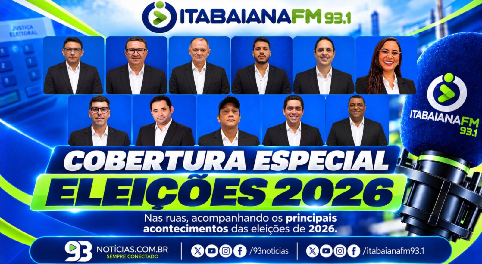 Itabaiana FM e Portal 93 Notícias realizam a maior cobertura das eleições 2026 em Sergipe