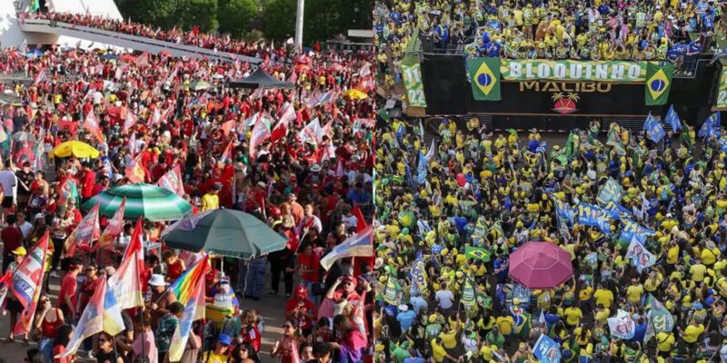 Em Brasília, atos de Lula e Flávio ficam a 2 km e trocam provocações