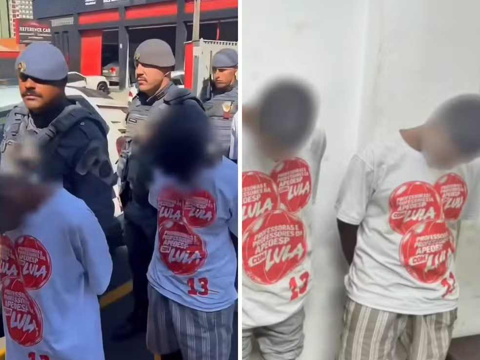 Policiais militares de São Paulo são acusados de obrigar suspeitos a vestirem camiseta de Lula durante prisão
