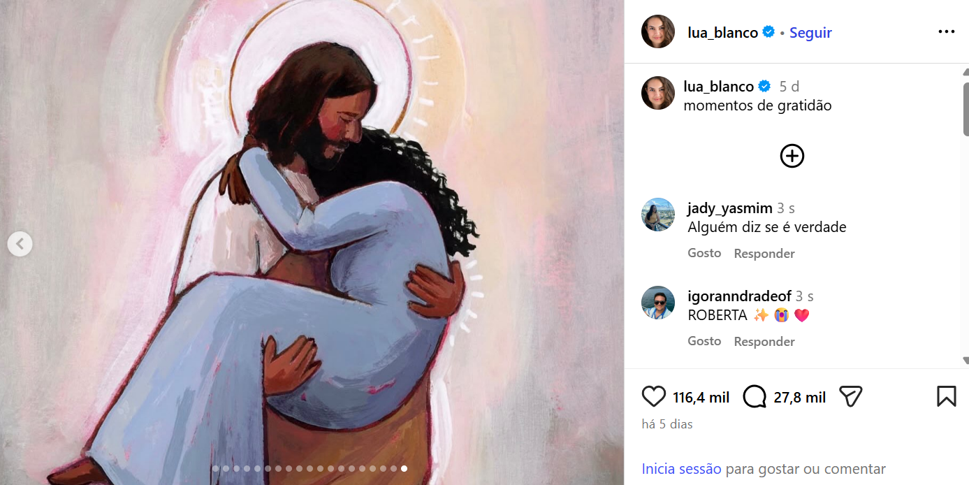 Lua Blanco publicou mensagem de gratidão cinco dias antes de morrer
