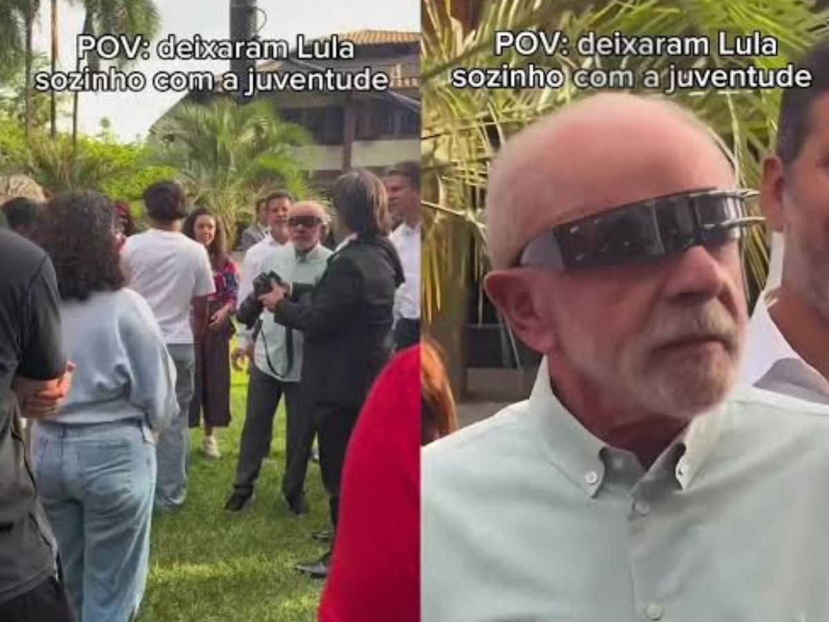 Lula testa óculos ‘viseira’ futurista em gravação com jovens