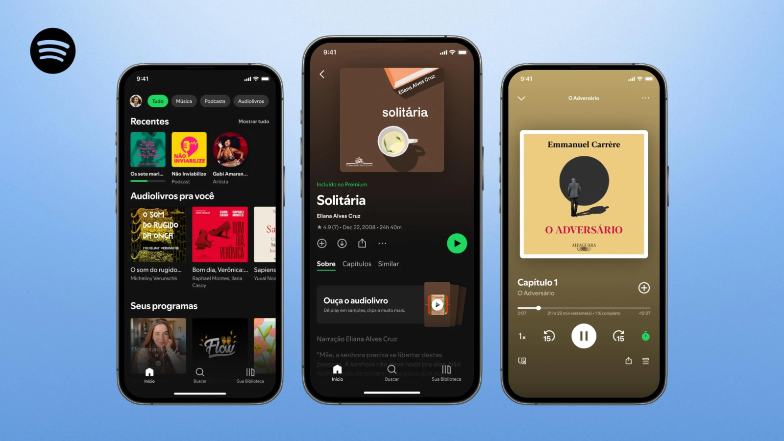 Spotify libera audiolivros no Brasil em 15 de outubro — só para Premium